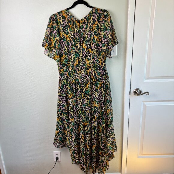 ASTR The Label Marlow Dress Chiffon Flutter Sleeve Ruched Floral Maxi Size XL - Picture 3 of 10